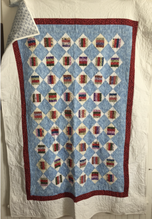 OPS Art Show Bidding Begins "Ocracoke Cracker Quilt" by Nancy Reynolds. Youth Size 56" x 45" - quilt